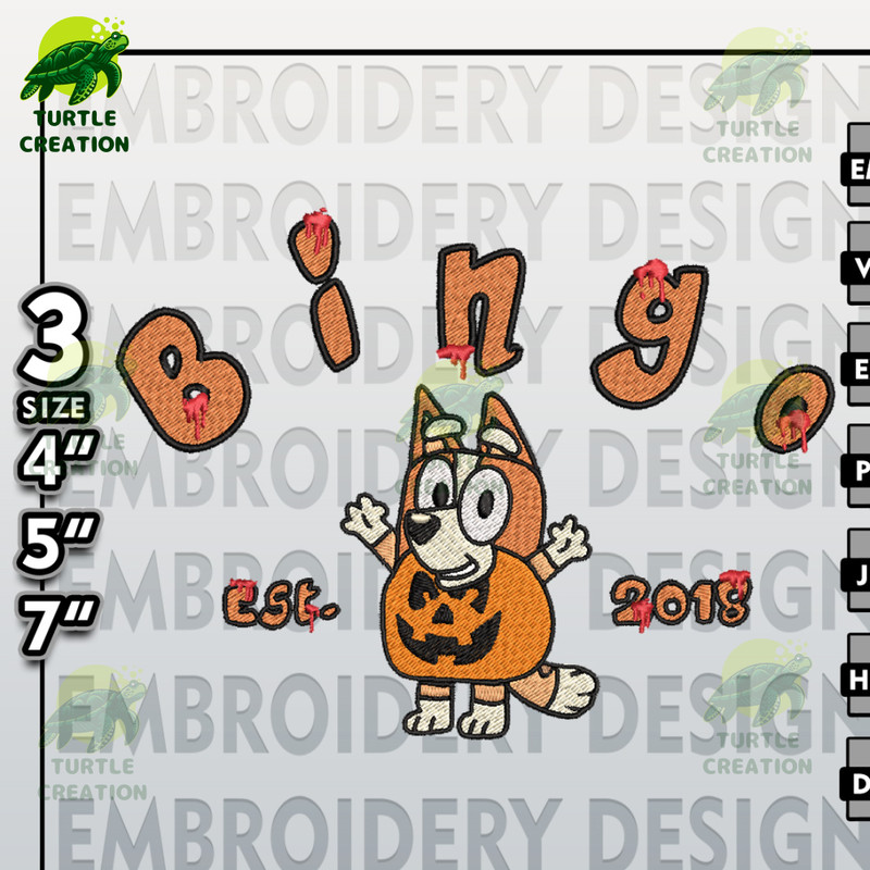 Halloween Bluey Embroidery Designs, Bluey Machine Embroidery Pattern, Bluey Bingo Est Embroidery files.jpg
