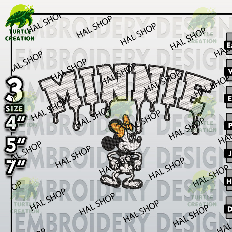 Halloween Embroidery Files, Machine Embroidery Designs, Drop Name Minnie Skeleton Embroidery Designs, Disney Halloween.jpg
