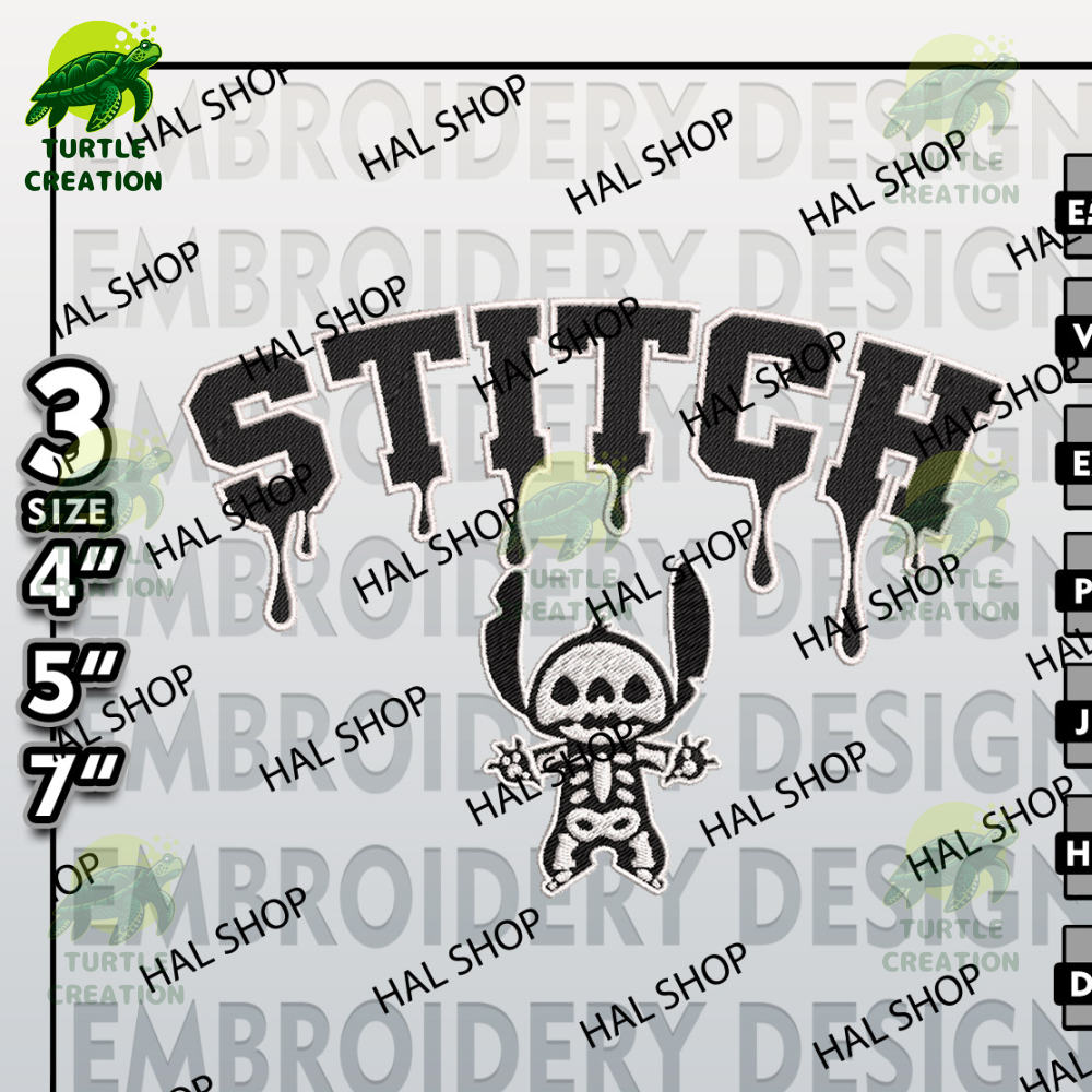 Halloween Embroidery Files, Machine Embroidery Designs, Drop Name Skeleton Stitch Embroidery Designs, Horror Characters.jpg