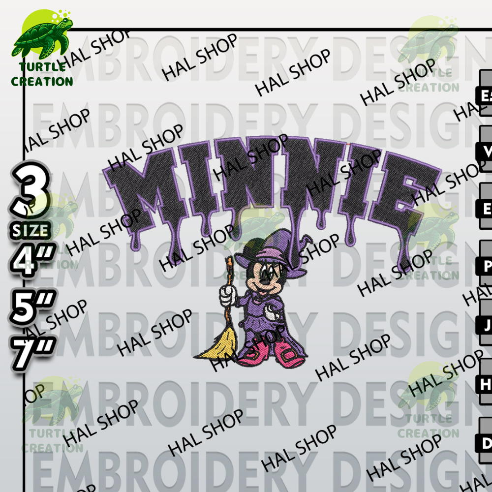 Halloween Embroidery Files, Machine Embroidery Designs, Minnie Witchy Drop Name Embroidery Designs, Disney Halloween.jpg