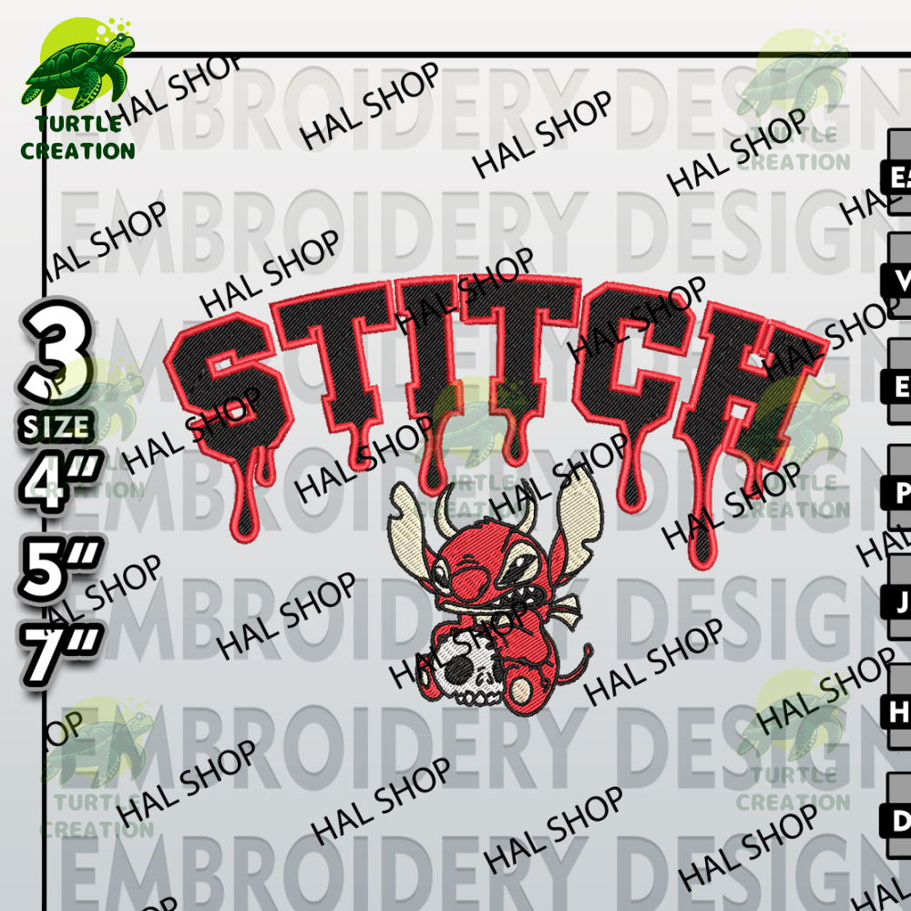 Halloween Embroidery Files, Machine Embroidery Files, Drop Name Stitch Hell Devil Embroidery Designs, Horror Characters.jpg