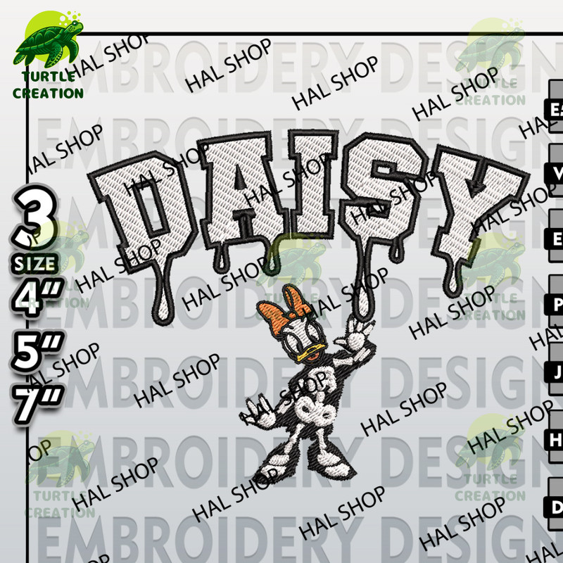 Halloween Embroidery Files, Machine Embroidery, Daisy Duck Skeleton Drop Name Embroidery Designs, Disney Halloween.jpg