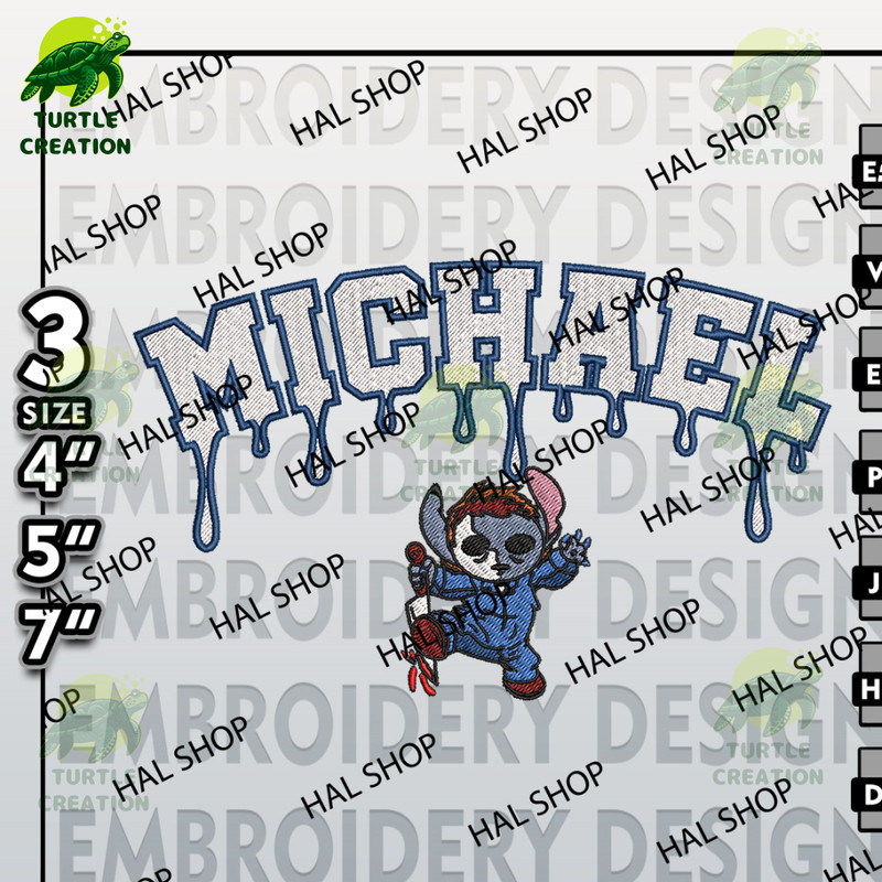 Halloween Embroidery Files, Machine Embroidery, Drop Name Stitch In Michael Myers Embroidery Designs, Horror Characters.jpg