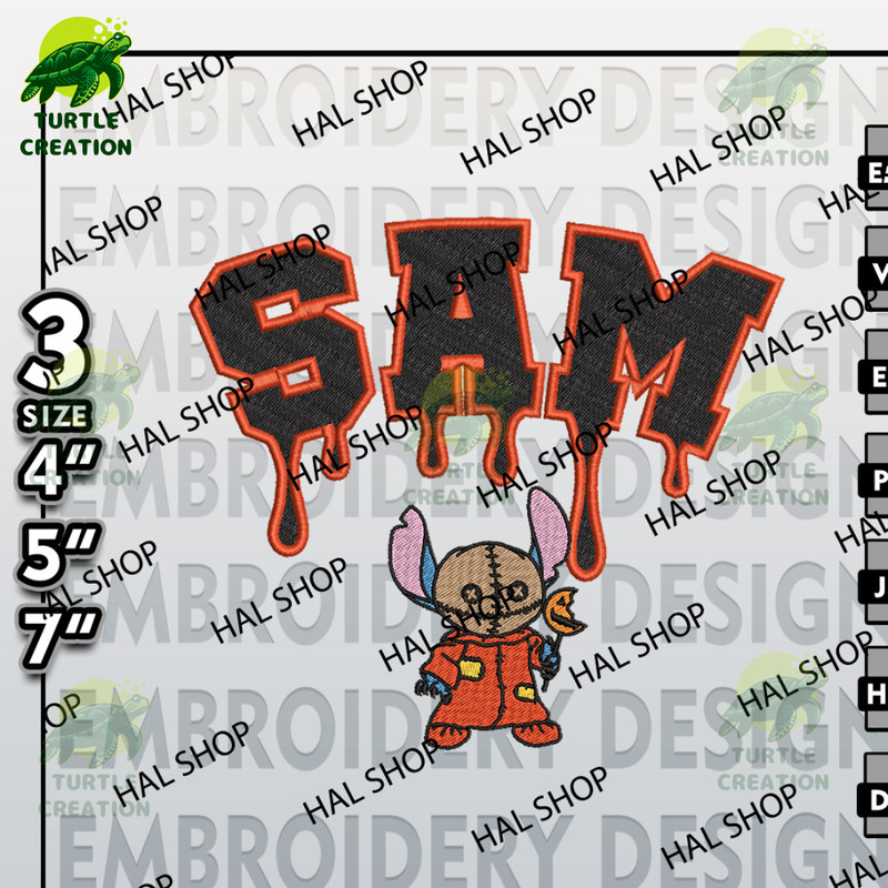 Halloween Embroidery Files, Machine Embroidery, Stitch in Sam Halloween Drop Name Embroidery Designs, Horror Movie.jpg
