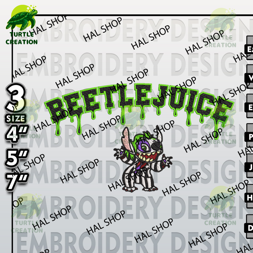 Halloween Embroidery, Horror Machine Embroidery Designsk, Stitch Beetlejui Drop Name Embroidery Files, Horror Characters.jpg