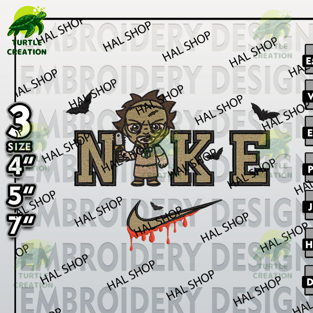 Halloween Embroidery, Horror Machine Embroidery Pattern, Nike Chibi Leatherface Embroidery Files, Horror Characters.jpg