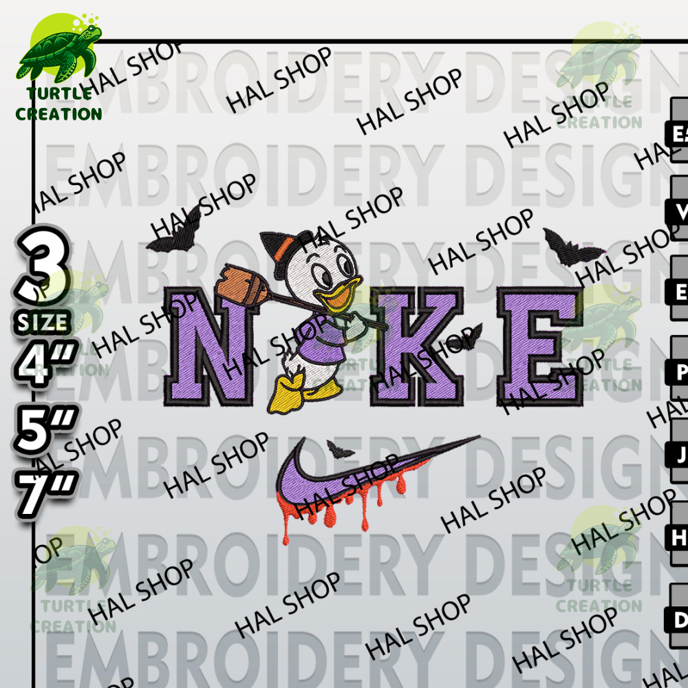 Halloween Machine Embroidery Designs, Nike Dewey Duck Spooky Embroidery Files, Disney Movie Embroidery.jpg