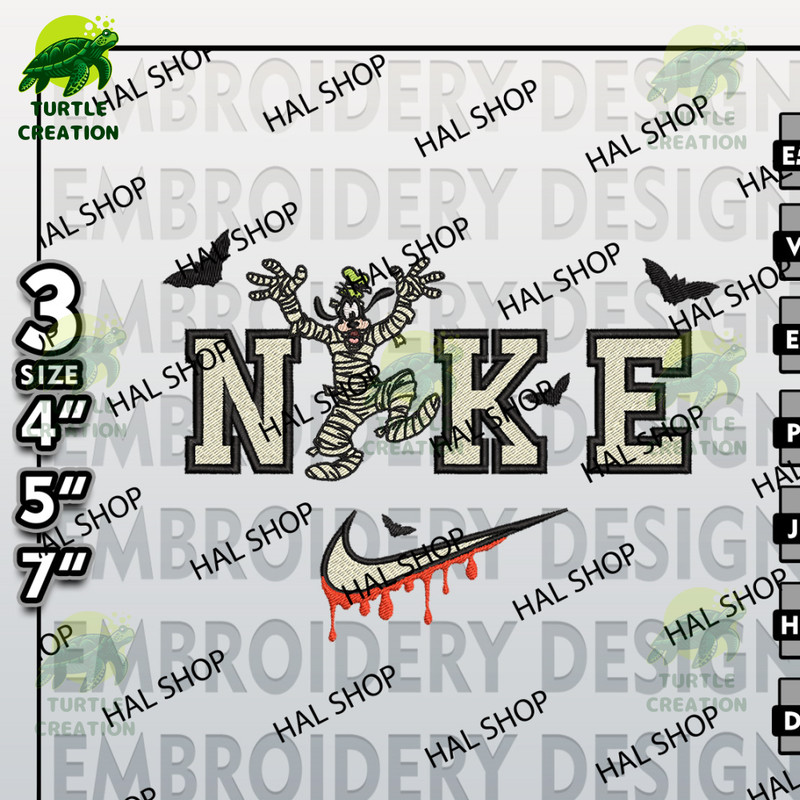 Halloween Machine Embroidery Designs, Nike Goofy Mummy Embroidery Files, Disney Movie Embroidery.jpg