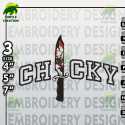 halloween machine embroidery pattern, chucky in knife embroidery files, horror characters embroidery designs