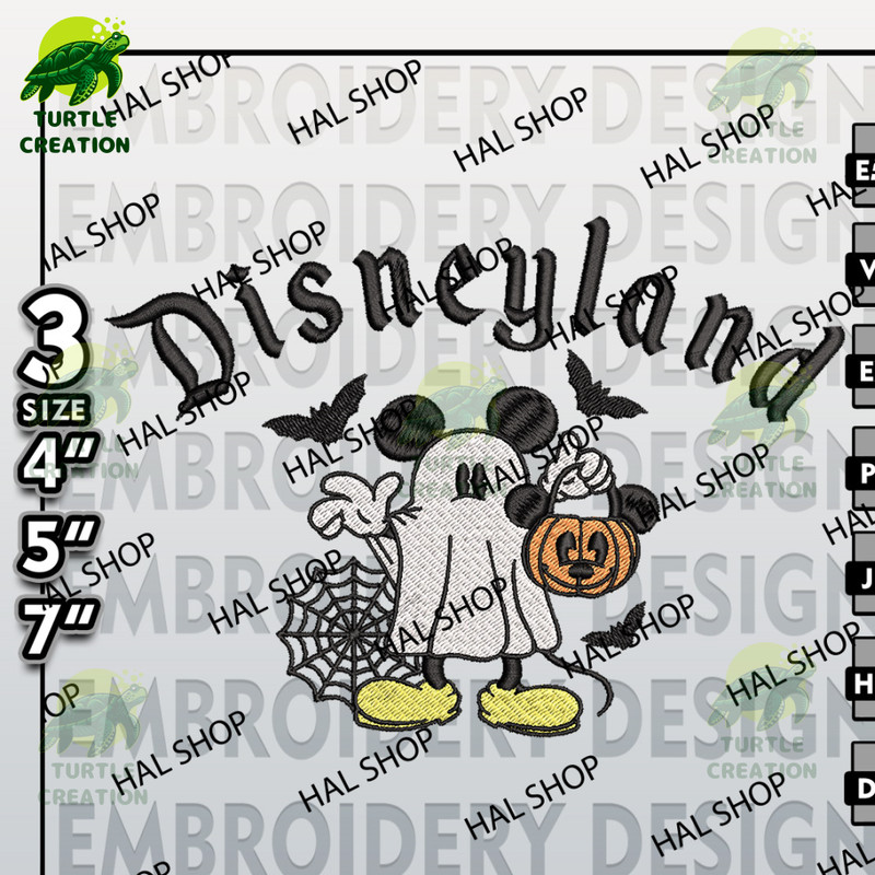 Halloween Machine Embroidery Pattern, Cute Ghost Mickey Disneyland Halloween Embroidery files, Disney Embroidery Designs.jpg