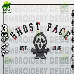halloween machine embroidery pattern, ghost face est embroidery files, horror characters embroidery designs