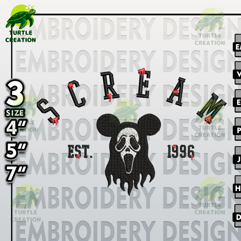 Halloween Machine Embroidery Pattern, Ghost Face Mickey Embroidery files, Horror Characters Embroidery Designs 1.jpg