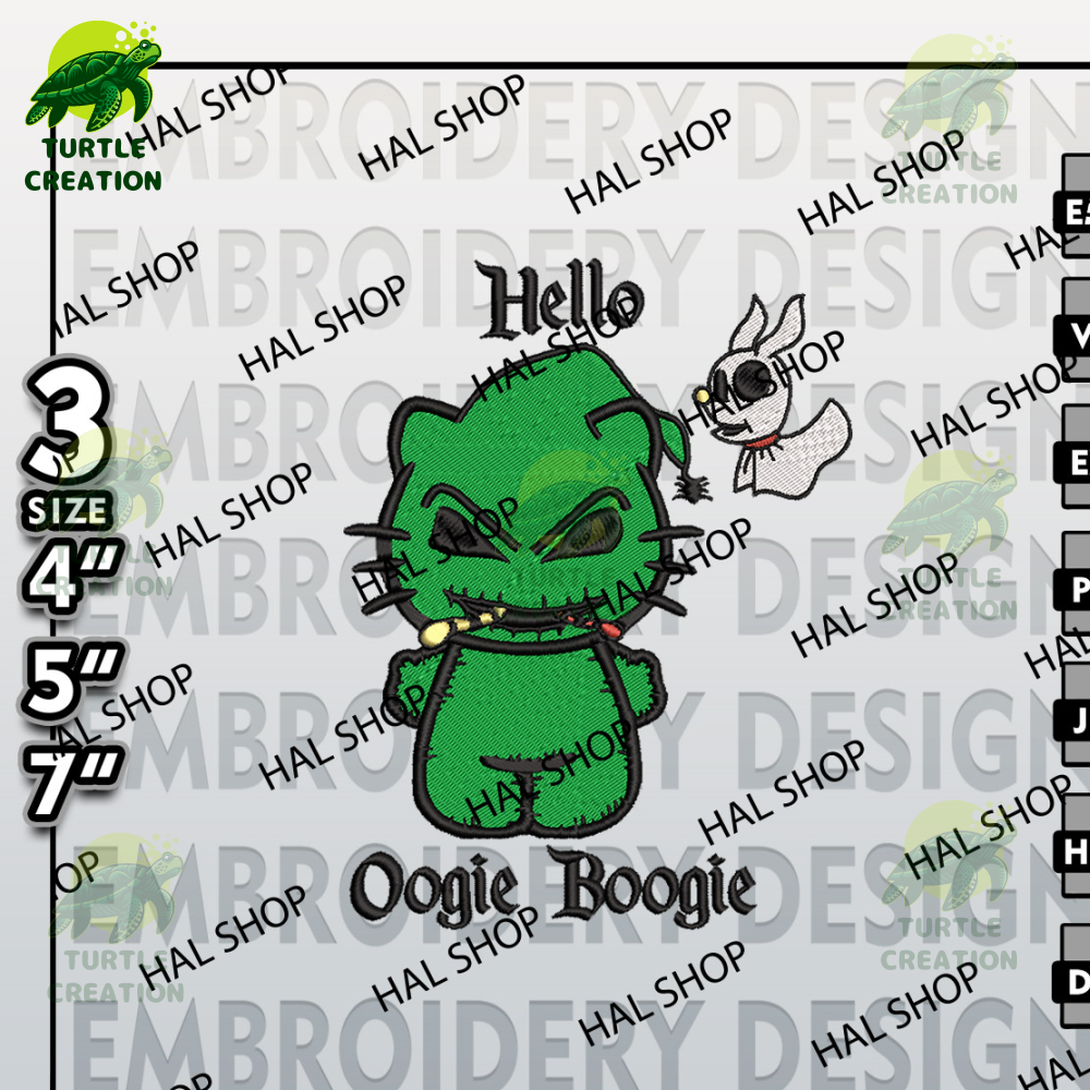 Halloween Machine Embroidery Pattern, Hello Oogie Boogie Embroidery files, Nightmare Before Christmas Embroidery Designs.jpg