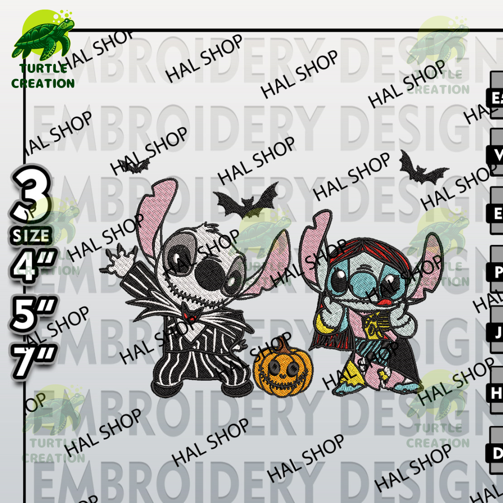 Halloween Machine Embroidery Pattern, Jack Sally Skellington Embroidery files, Nightmare Before Christmas Embroidery.jpg