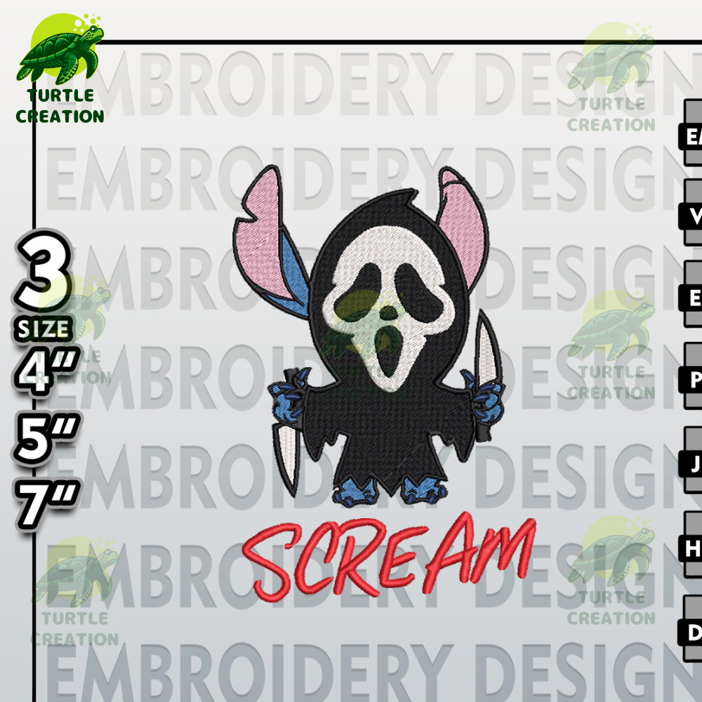 Halloween Machine Embroidery Pattern, Stitch In Ghost Face Embroidery files, Horror Characters Embroidery Designs.jpg