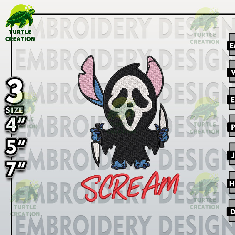 Halloween Machine Embroidery Pattern, Stitch In Ghost Face Embroidery files, Horror Characters Embroidery Designs.jpg