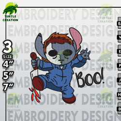 halloween machine embroidery pattern, stitch in michael myers embroidery files, horror characters embroidery designs