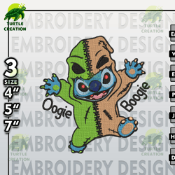 halloween machine embroidery pattern, stitch oogie boogie embroidery files, horror characters embroidery designs