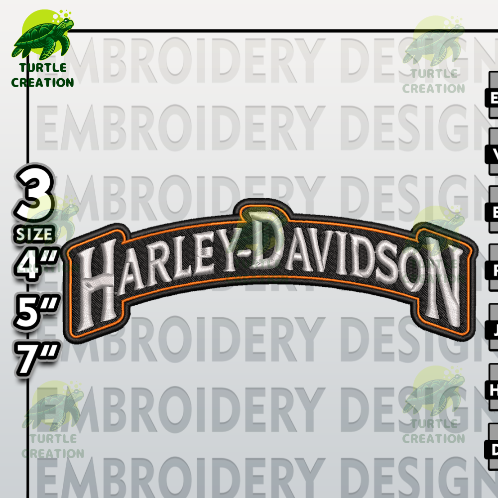 Harley Davidson Embroidery Files, Harley Logo Embroidery Designs, Harley Davidson Logo, Machine Embroidery Designs 3.png