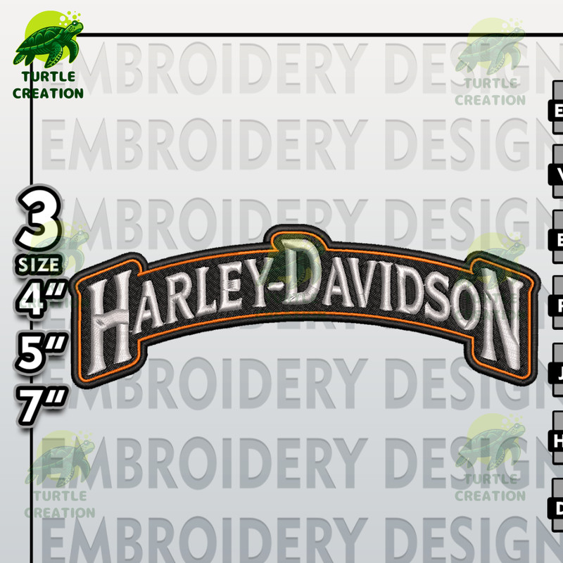 Harley Davidson Embroidery Files, Harley Logo Embroidery Designs, Harley Davidson Logo, Machine Embroidery Designs 3.png