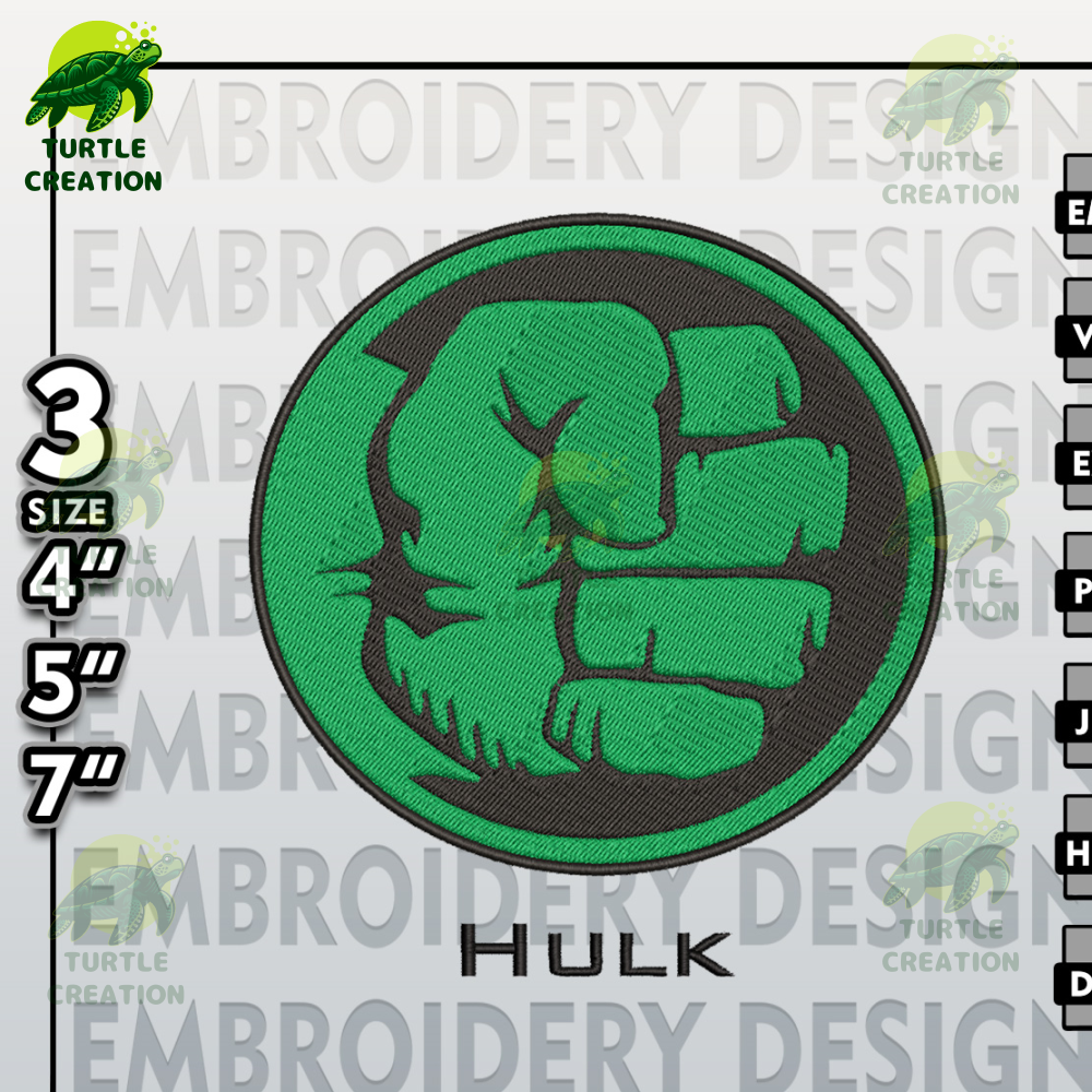 Hulk Embroidery Designs,  Hulk Logo Embroidery Files,  Marvel Machine Embroidery Pattern, Digital Download.jpg