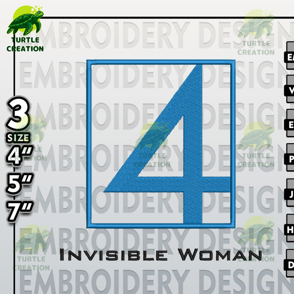 Invisible Woman  Embroidery Designs, Invisible Woman Logo Embroidery Files, Marvel Comics Machine Embroidery Pattern.jpg