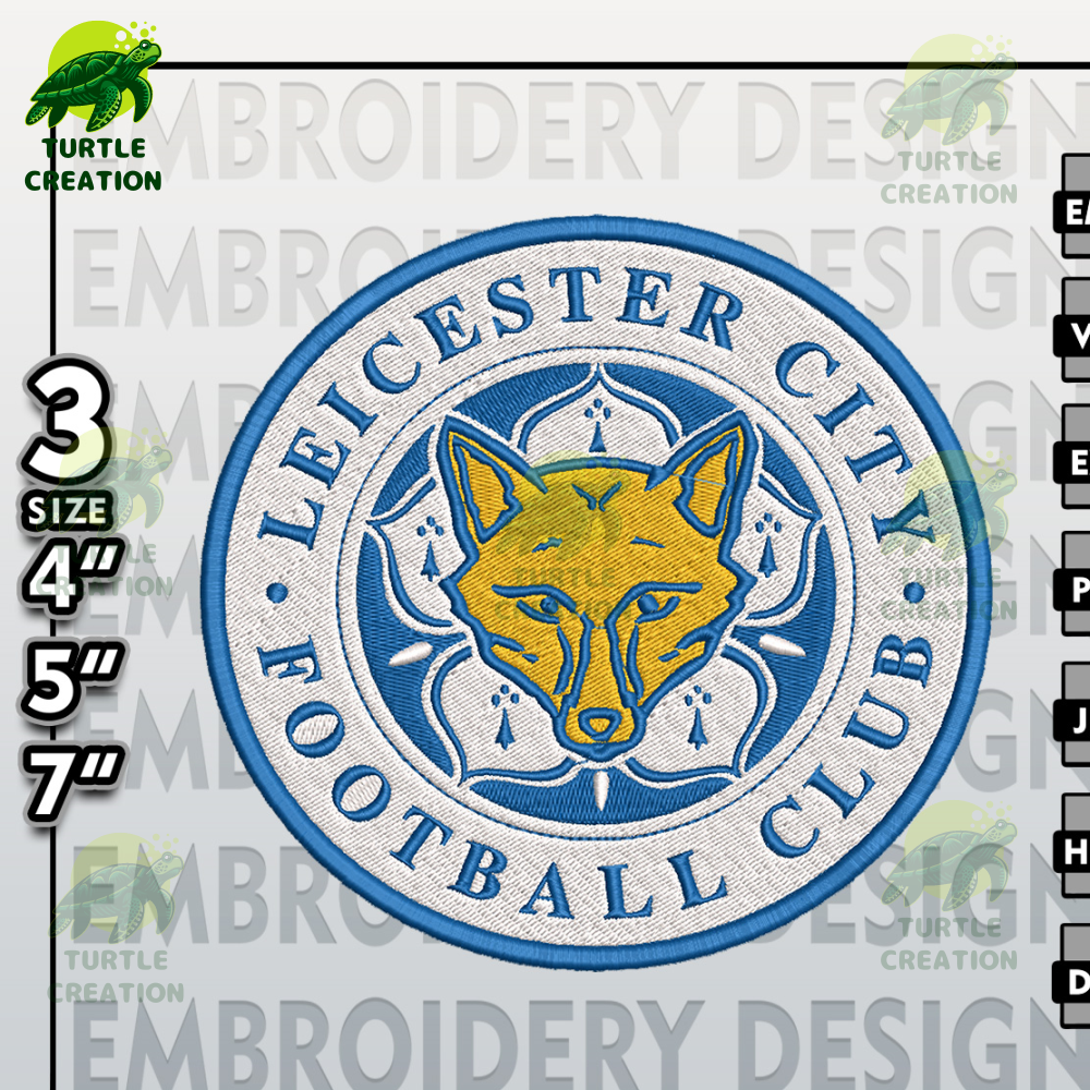 Leicester City Embroidery Designs,Leicester logo Embroidery Files, Leicester , Machine Embroidery Pattern.jpg