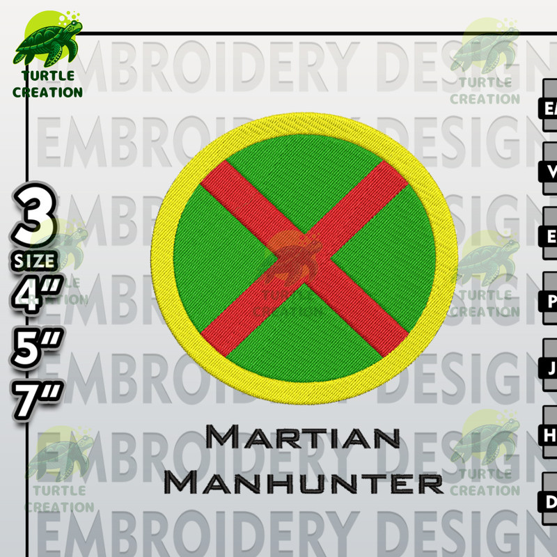 Martian Manhunter Embroidery Designs, Martian Manhunter Logo Embroidery Files, DC Comic Machine Embroidery Pattern.jpg