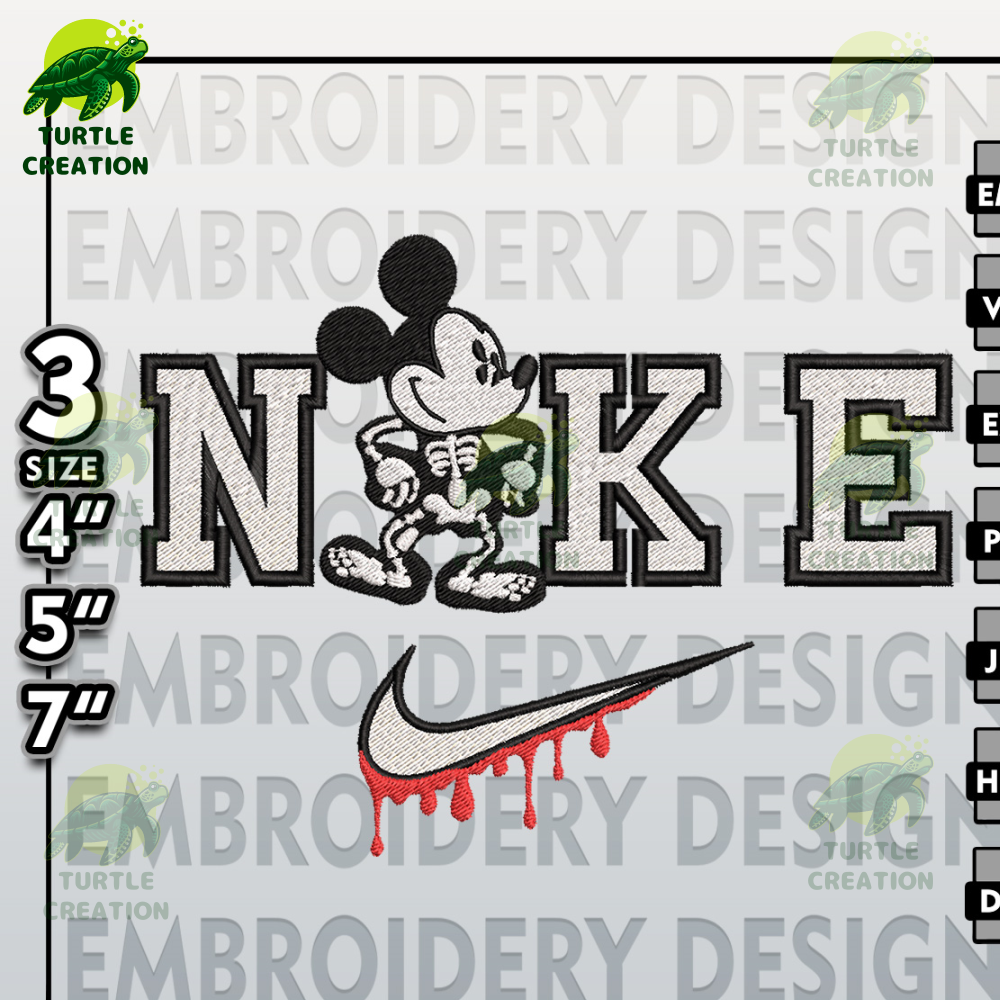 Mickey SkeletonEmbroidery Designs, Horror Character Embroidery Files, Halloween Horror Character,Machine Embroidery Patt.jpg