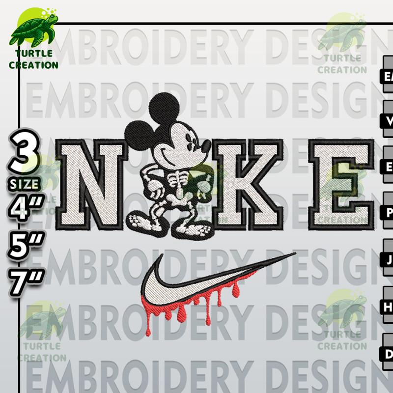 Mickey SkeletonEmbroidery Designs, Horror Character Embroidery Files, Halloween Horror Character,Machine Embroidery Patt.jpg