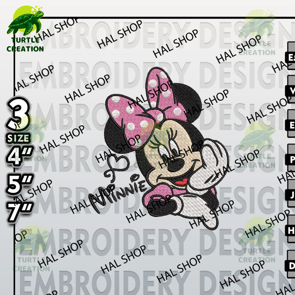 Minnie Mouse Embroidery, Minnie Mouse Embroidery files, Disney Embroidery Designs, Machine Embroidery Pattern.jpg