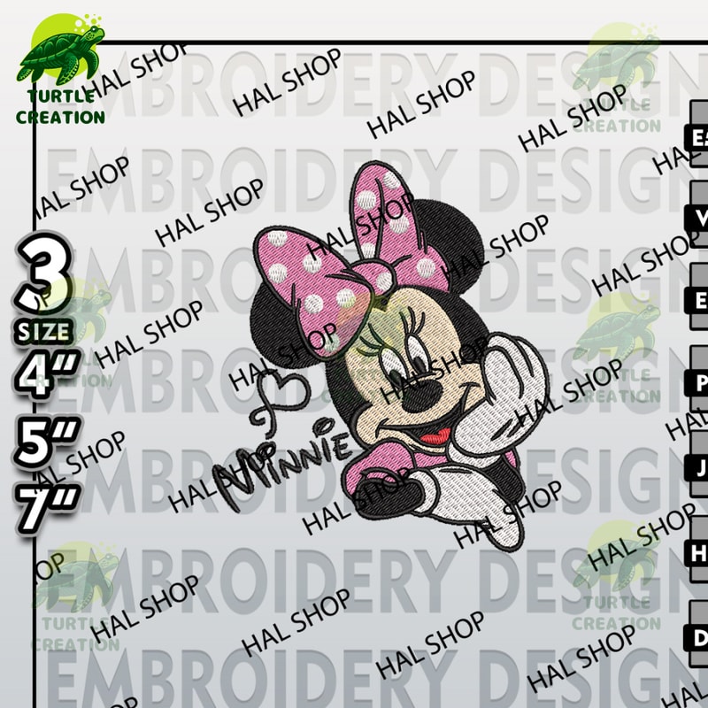 Minnie Mouse Embroidery, Minnie Mouse Embroidery files, Disney Embroidery Designs, Machine Embroidery Pattern.jpg