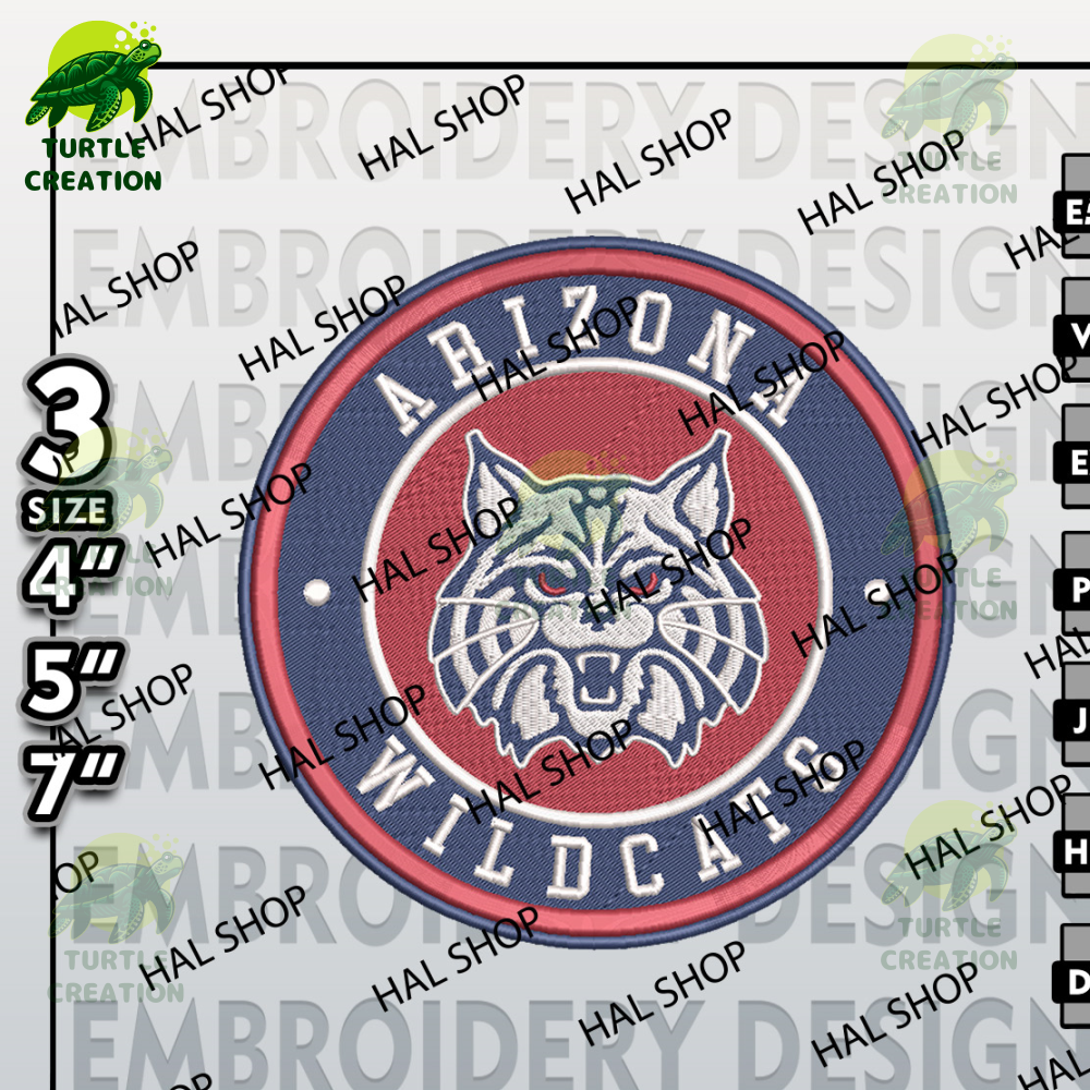 NCAA Arizona Wildcats Embroidery Designs, NCAA Logo Embroidery Files, Arizona Wildcats Machine Embroidery Design.jpg