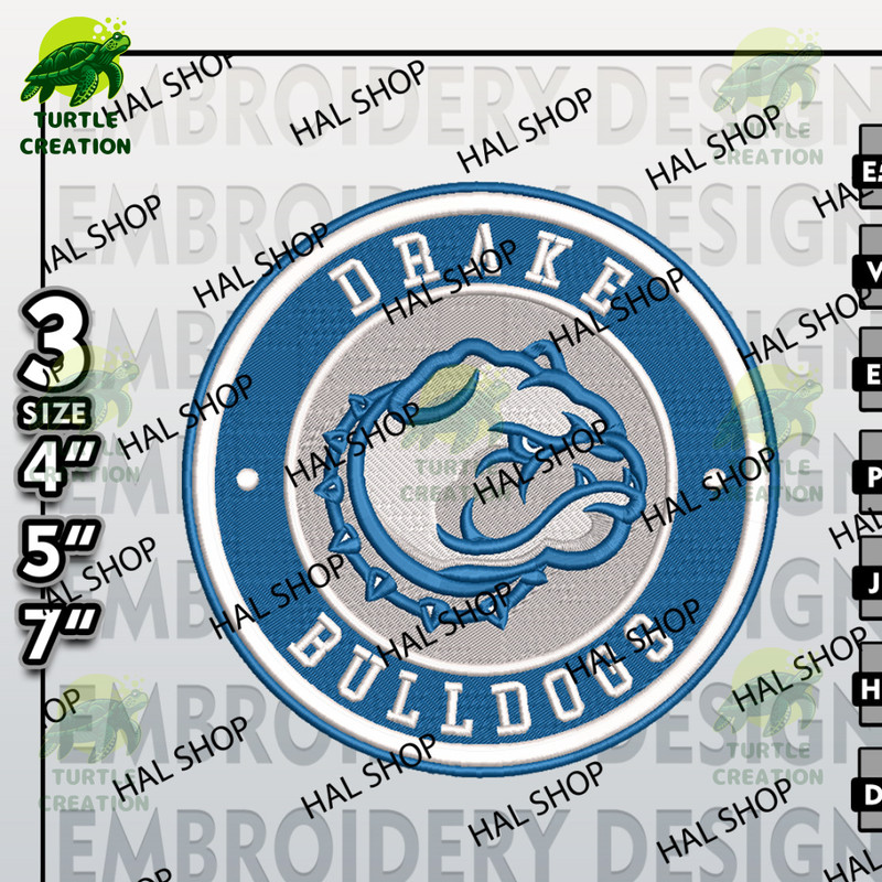 NCAA Drake Bulldogs Embroidery Designs, NCAA Drake Bulldogs Logo Embroidery Files, Machine Embroidery Designs.jpg