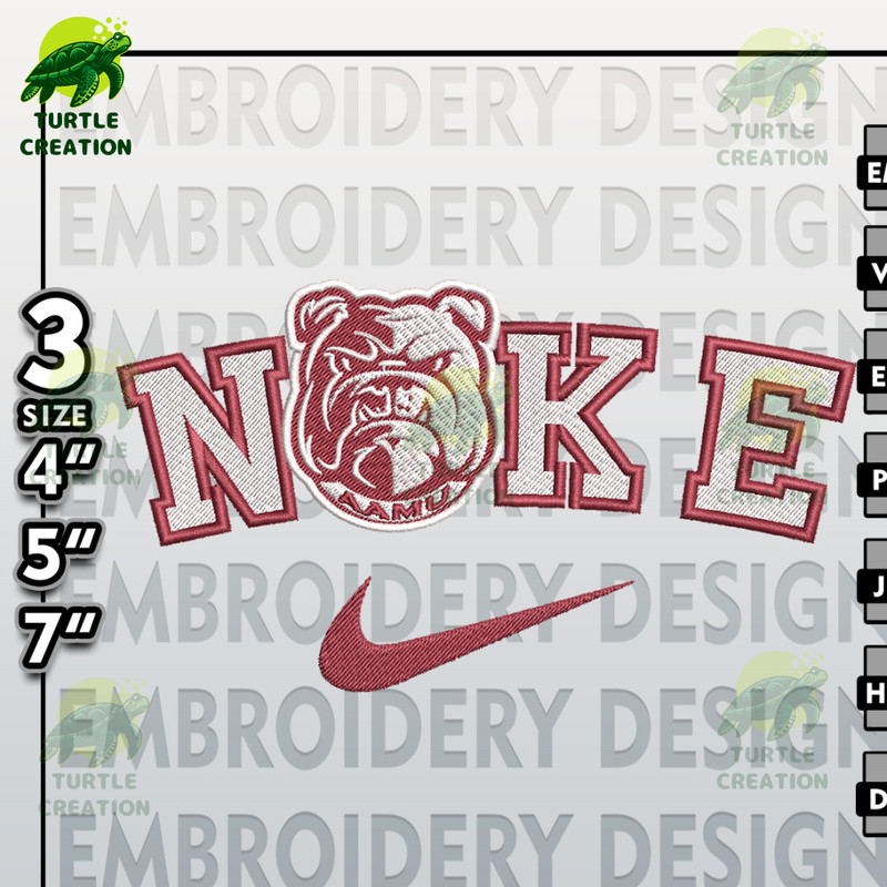 NCAA Embroidery Files, Nike Alabama AM Bulldogs Embroidery Designs, Machine Embroidery Files, NCAA Alabama AM Bulldogs.jpg