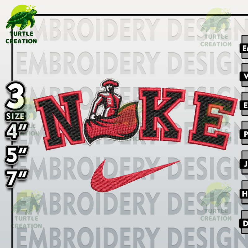NCAA Embroidery Files, Nike Cal State Northridge Matadors  Embroidery Designs, Matadors, Machine Embroidery Files.jpg