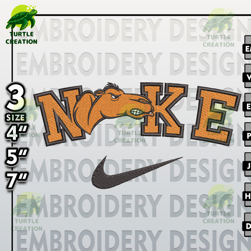 NCAA Embroidery Files, Nike Campbell Fighting Camels Embroidery Designs, Fighting Camels, Machine Embroidery Files.jpg