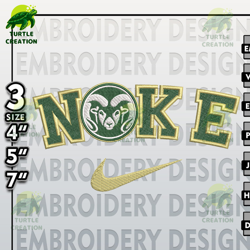 NCAA Embroidery Files, Nike Colorado State Rams Embroidery Designs, Colorado State Rams, Machine Embroidery Files.jpg