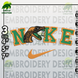ncaa embroidery files, nike florida am rattlers embroidery designs, machine embroidery files, ncaa florida am rattlers