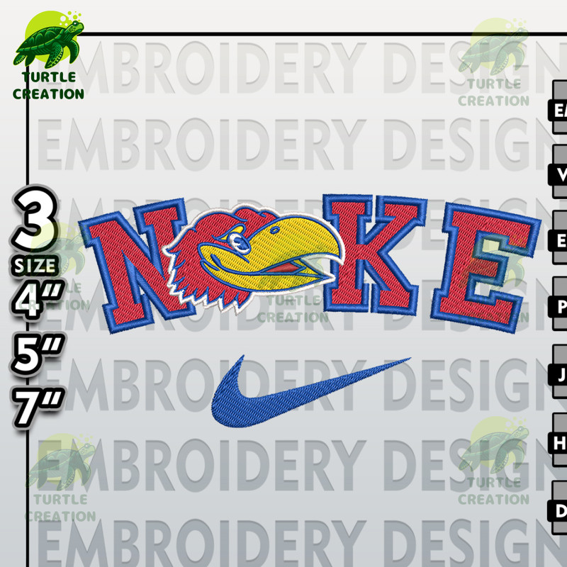 NCAA Embroidery Files, Nike Kansas Jahawks Embroidery Designs, Kansas Jahawks, Machine Embroidery Files.jpg