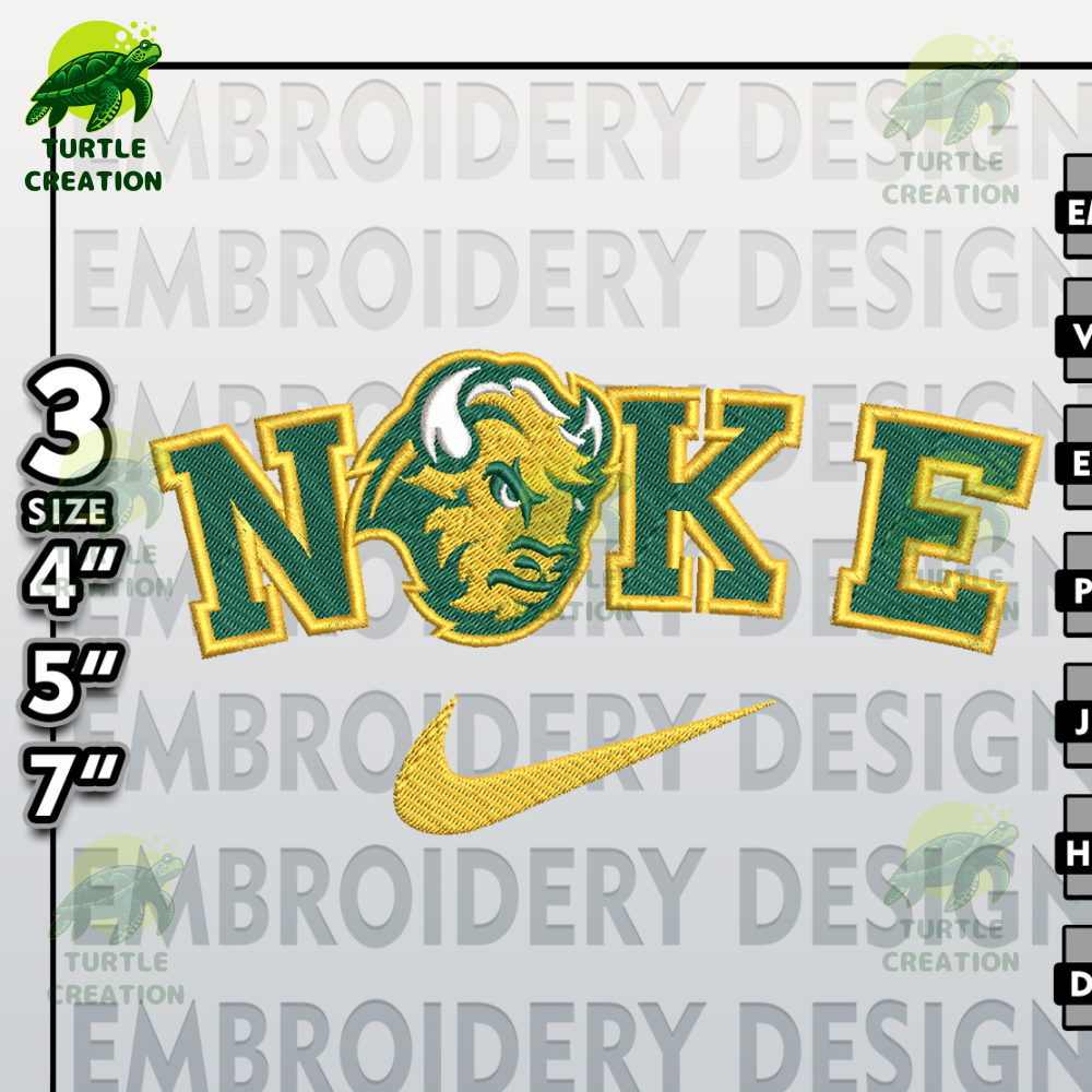NCAA Embroidery Files, Nike North Dakota State Bison Embroidery Designs, Dakota State Bison, Machine Embroidery Files.jpg