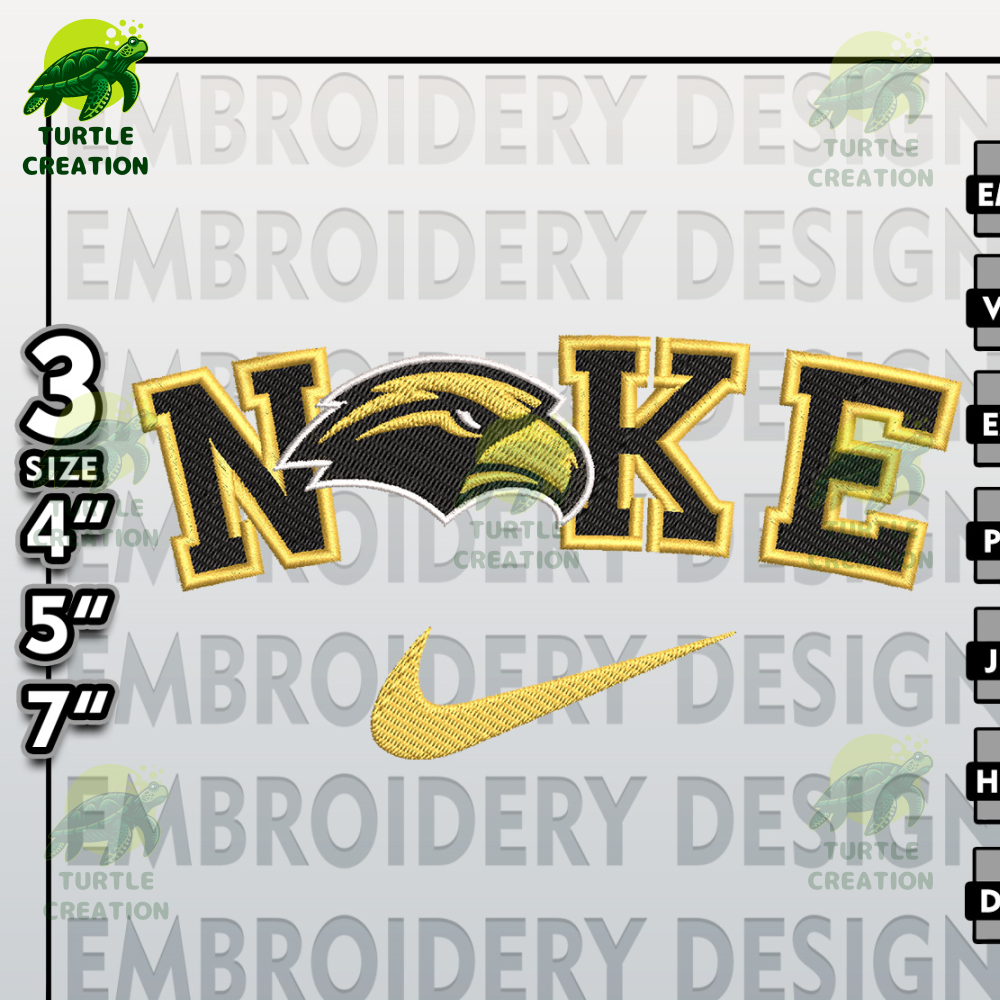 NCAA Embroidery Files, Nike Southern Miss Golden Eagle Embroidery Designs, Golden Eagle, Machine Embroidery Files.jpg