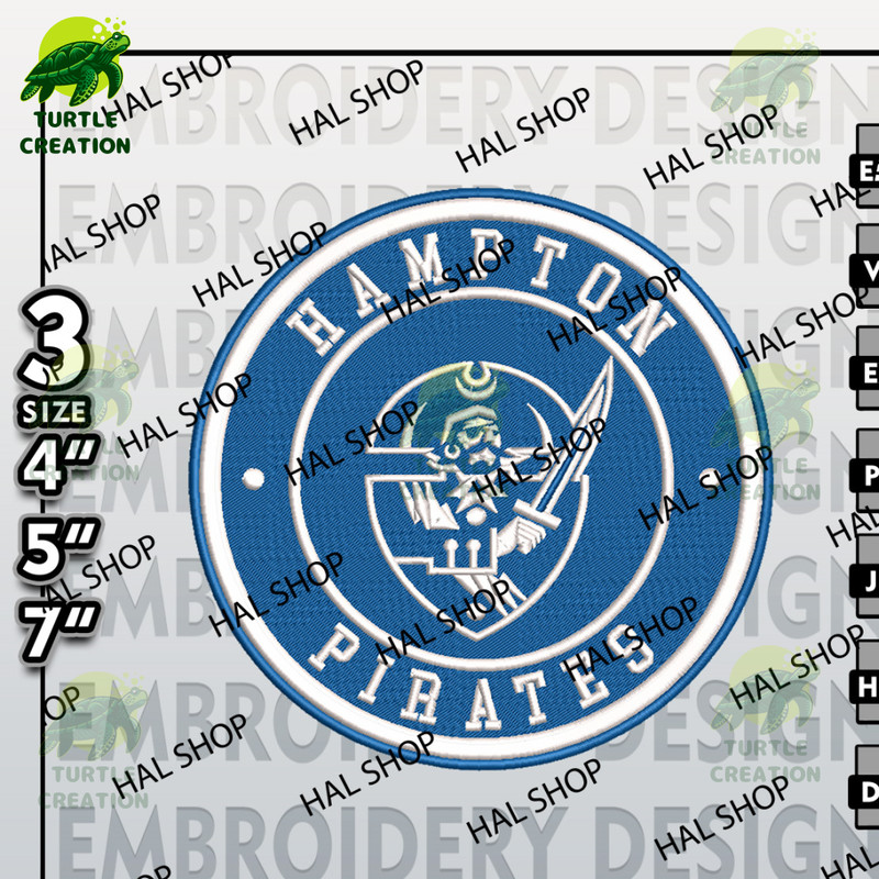 NCAA Hampton Pirates Embroidery Designs, NCAA Logo Embroidery Files, Hampton Pirates Embroidery Design.jpg