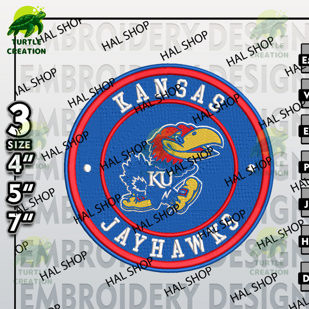 NCAA Kansas Jayhawks Embroidery Designs, NCAA Logo Embroidery Files, Kansas Jayhawks Machine Embroidery Designs.jpg