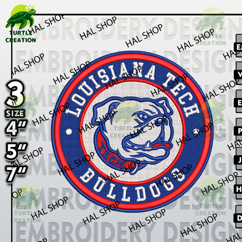 NCAA Louisiana Tech Bulldogs Embroidery Designs, NCAA Logo Embroidery Files, Louisiana Tech Bulldogs Embroidery Design.jpg