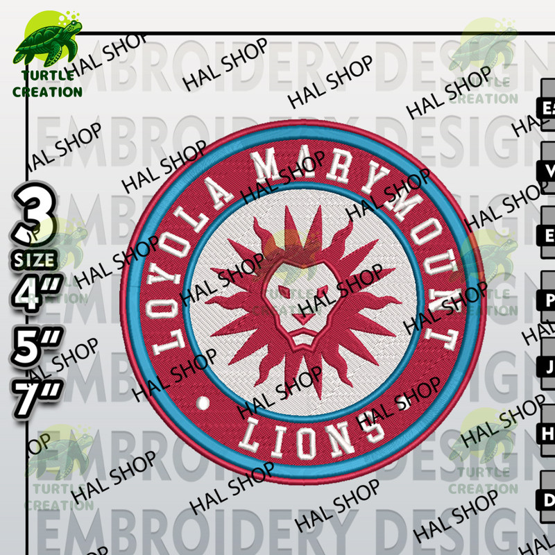 NCAA Loyola Marymount  Embroidery Designs, NCAA Logo Embroidery Files, Loyola Marymount  Machine Embroidery Design.jpg