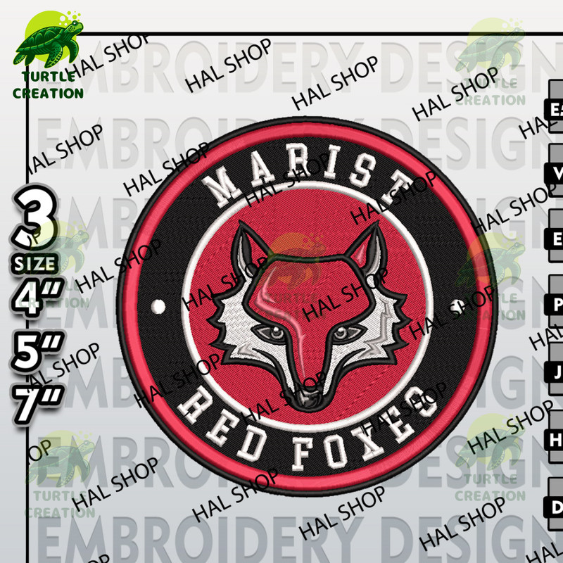 NCAA Marist Red Foxes Embroidery Designs, NCAA Logo Embroidery Files,  Marist Red Foxes Machine Embroidery Design.jpg
