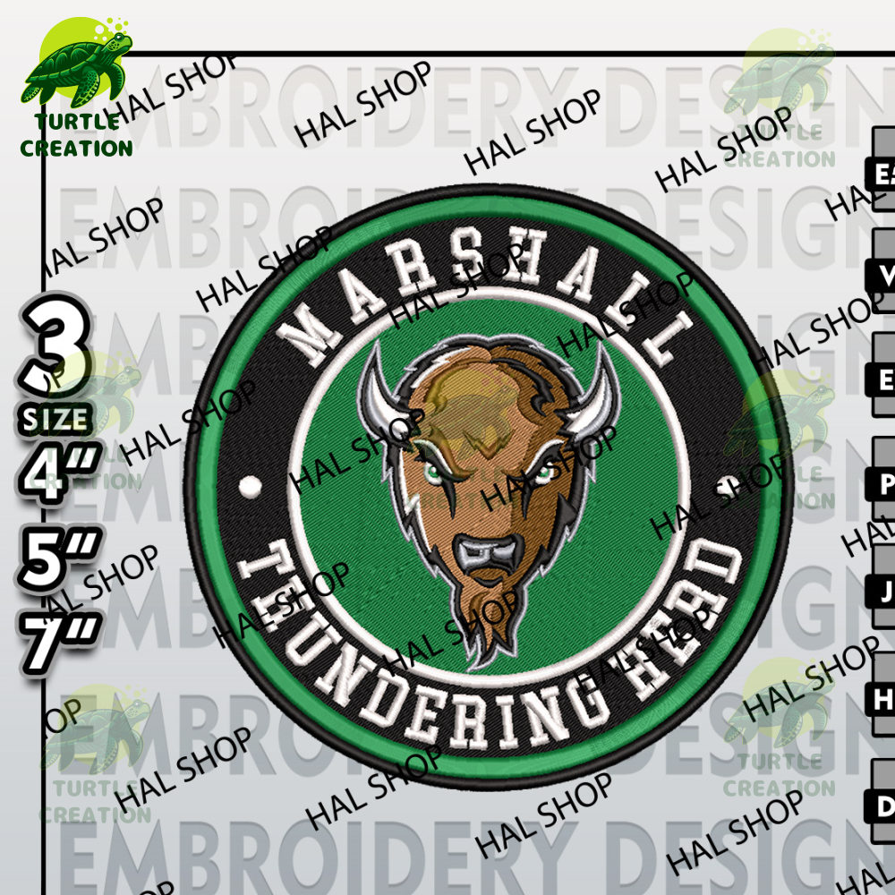 NCAA Marshall Thundering Herd Embroidery Designs, NCAA Logo Embroidery Files, Marshall Thundering Herd Embroidery Design.jpg