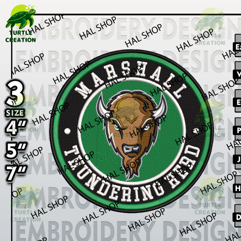 NCAA Marshall Thundering Herd Embroidery Designs, NCAA Logo Embroidery Files, Marshall Thundering Herd Embroidery Design.jpg