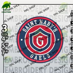 ncaa saint marys gaels embroidery designs, ncaa logo embroidery files, saint marys gaels machine embroidery design